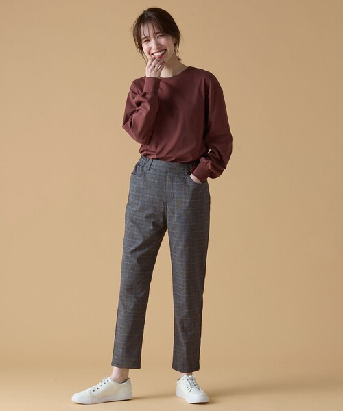ANY（エニィ）の「【UVケア】ビューティベーシックロングＴシャツ（Tシャツ/カットソー・レディース・ワイン系/ダークブラウン系/ライトグレー系/グレー系・F）」の12枚目の写真