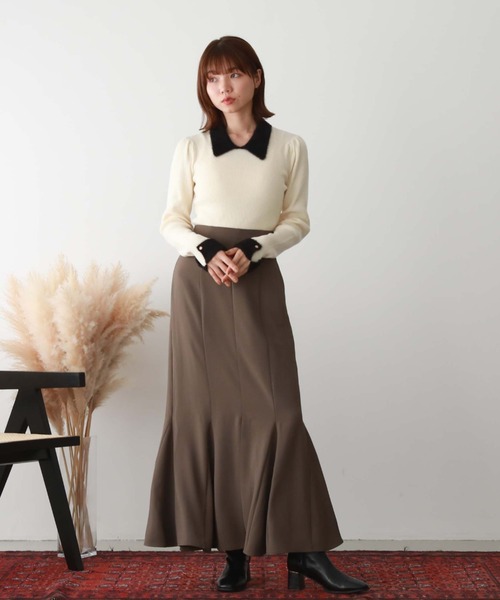 archives（アルシーヴ）の「フェザーカラークラシカルリブニット（ニット/セーター・レディース・アイボリー/ブラック/ピンクベージュ/グレー/ブラウン・MEDIUM）」の20枚目の写真