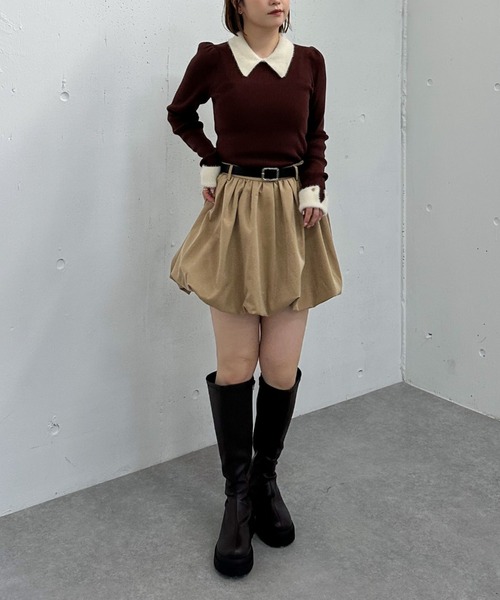 archives（アルシーヴ）の「フェザーカラークラシカルリブニット（ニット/セーター・レディース・アイボリー/ブラック/ピンクベージュ/グレー/ブラウン・MEDIUM）」の21枚目の写真