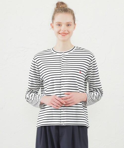 MACKINTOSH PHILOSOPHY（ﾏｯｷﾝﾄｯｼｭ ﾌｨﾛｿﾌｨｰ）の「バッキンガムベア ポンチカーディガン（カーディガン/ボレロ・レディース・ダークネイビー/グレー系その他/ブラック/グリーン系その他/ホワイト系その他/ネイビー・38）」の2枚目の写真