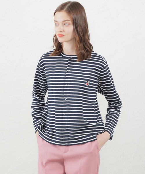 MACKINTOSH PHILOSOPHY（ﾏｯｷﾝﾄｯｼｭ ﾌｨﾛｿﾌｨｰ）の「バッキンガムベア ポンチカーディガン（カーディガン/ボレロ・レディース・ダークネイビー/グレー系その他/ブラック/グリーン系その他/ホワイト系その他/ネイビー・38）」の5枚目の写真