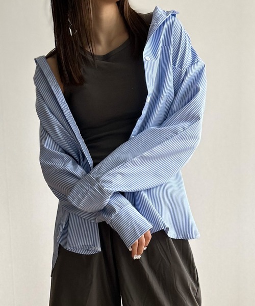 ブラウス シャツ 「ZOZO限定」ストライプ柄ビッグシャツ レディース セール】＼新色登場／ビッグストライプシャツ（シャツ/ブラウス