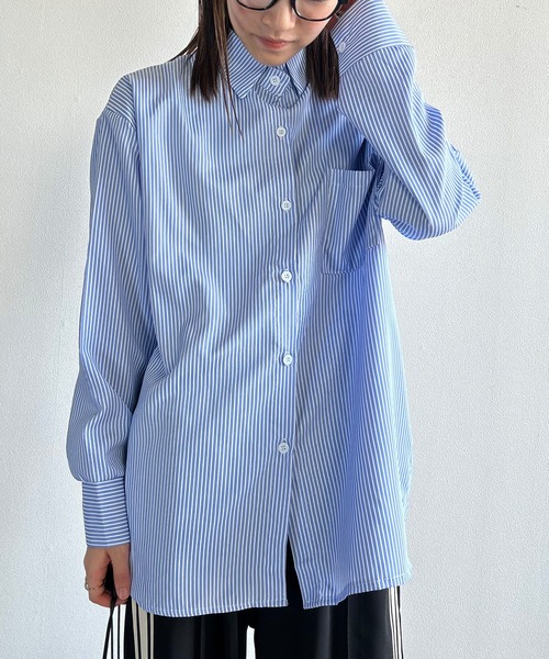 Kotoe(コトエ)の「ビッグシルエットストライプシャツ ビッグシャツ レディース(シャツ/ブラウス・レディース・ブルー・FREE)」の7枚目の写真