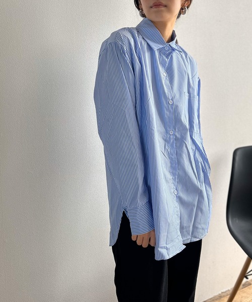 Kotoe(コトエ)の「ビッグシルエットストライプシャツ ビッグシャツ レディース(シャツ/ブラウス・レディース・ブルー・FREE)」の8枚目の写真
