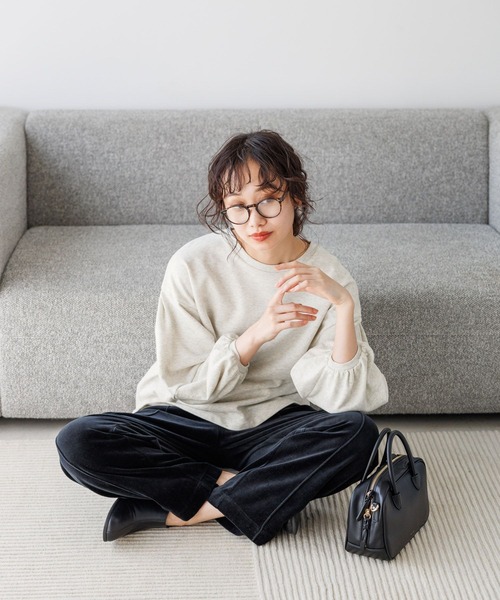 niko and...（ニコアンド）の「ラビットタッチベロアパンツ（その他パンツ・レディース・ブラック/ブルー/ライトグリーン/ピンク/オレンジ/アイボリー/モカ/セージグリーン/アクア/ボルドー・LONG/MEDIUM）」の13枚目の写真