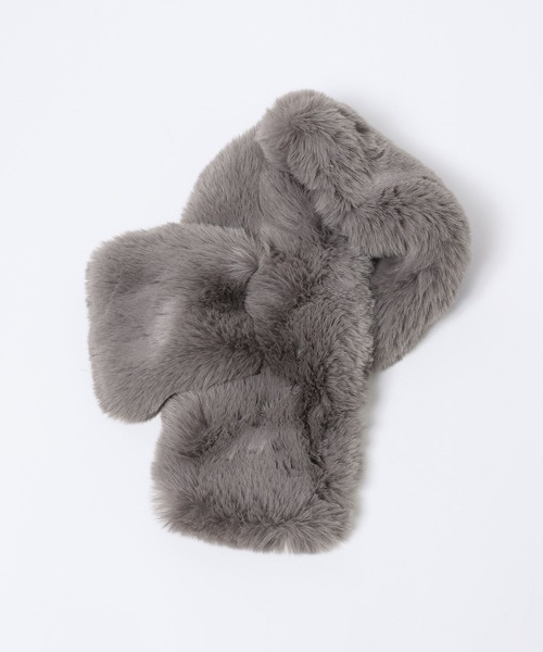 Andemiu（アンデミュウ）の「フェイクファーティペット966427（マフラー・レディース・モカ/ブルーグレー/ベージュ・FREE）」の10枚目の写真