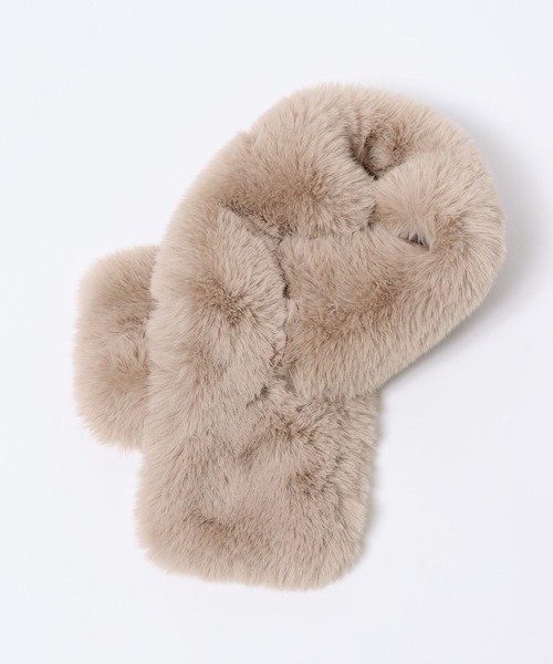 Andemiu（アンデミュウ）の「フェイクファーティペット966427（マフラー・レディース・モカ/ブルーグレー/ベージュ・FREE）」の6枚目の写真