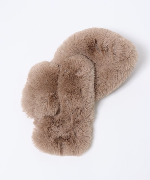 Andemiu（アンデミュウ）の「フェイクファーティペット966427（マフラー・レディース・モカ/ブルーグレー/ベージュ・FREE）」の8枚目の写真