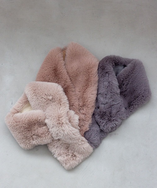 Andemiu（アンデミュウ）の「フェイクファーティペット966427（マフラー・レディース・モカ/ブルーグレー/ベージュ・FREE）」の21枚目の写真