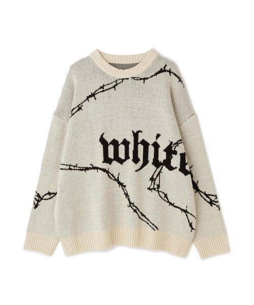 WHITELAND(ホワイトランド)の「【WEB&DEPOT限定】WHITELAND/ホワイトランド/WIRE CREWNECK KNIT(ニット/セーター・レディース・アイボリー/ブラック/モスグリーン・L/M)」の2枚目の写真