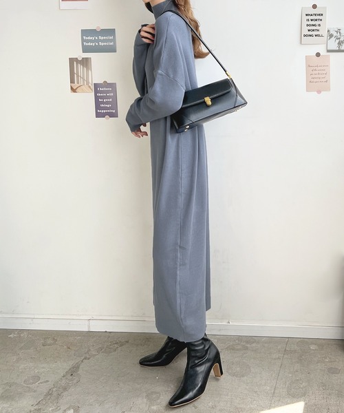 ハイネックニットロングワンピース（ワンピース）｜Futier land