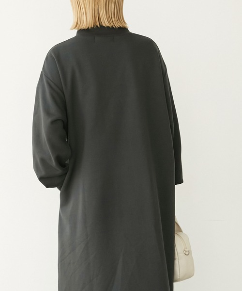 Chaco closet（チャコ クローゼット）の「スウェットヘンリーハイネックマキシワンピース（ワンピース・レディース・オートミール/スミクロ/ネイビー・FREE）」の9枚目の写真