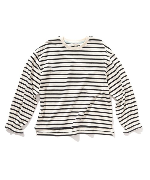 SHOO・LA・RUE（シューラルー）の「◆【110-140cm】袖タック長袖プルオーバー（Tシャツ/カットソー・キッズ・グリーン系/ブラック系2/ライトパープル/ライトブルー・14/12/11/13）」の2枚目の写真