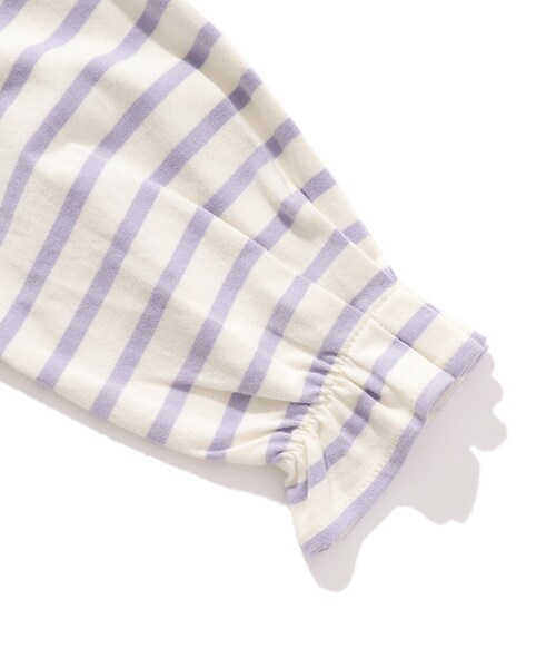 SHOO・LA・RUE（シューラルー）の「◆【110-140cm】袖タック長袖プルオーバー（Tシャツ/カットソー・キッズ・グリーン系/ブラック系2/ライトパープル/ライトブルー・14/12/11/13）」の9枚目の写真