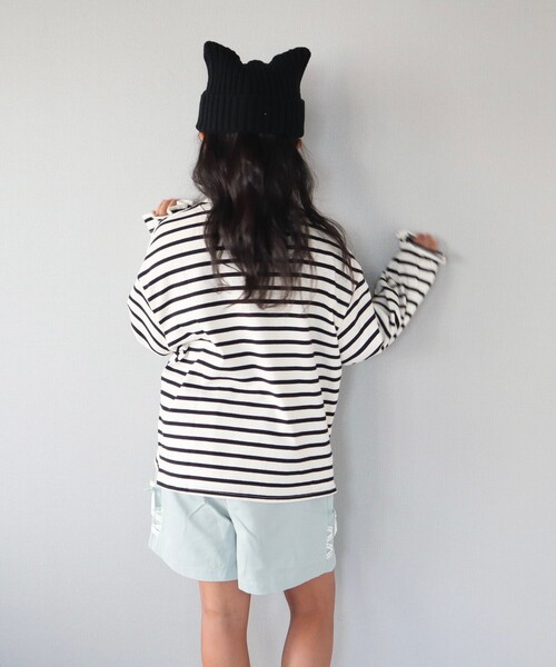 SHOO・LA・RUE（シューラルー）の「◆【110-140cm】袖タック長袖プルオーバー（Tシャツ/カットソー・キッズ・グリーン系/ブラック系2/ライトパープル/ライトブルー・14/12/11/13）」の16枚目の写真