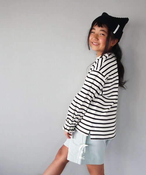 SHOO・LA・RUE（シューラルー）の「◆【110-140cm】袖タック長袖プルオーバー（Tシャツ/カットソー・キッズ・グリーン系/ブラック系2/ライトパープル/ライトブルー・14/12/11/13）」の18枚目の写真