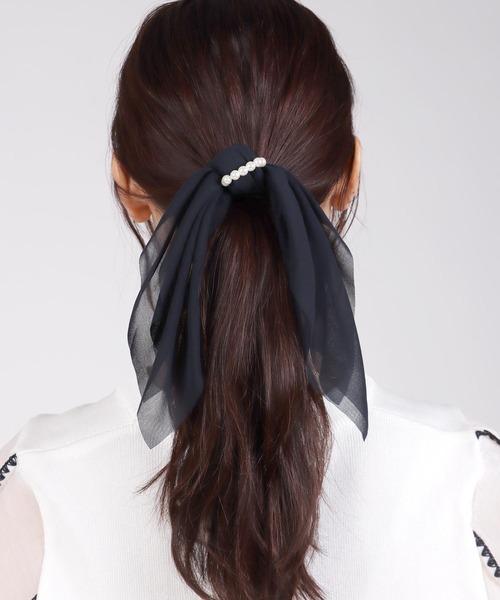 セール】シフォンリボンパールヘアゴム（ヘアゴム）｜Three Four Time