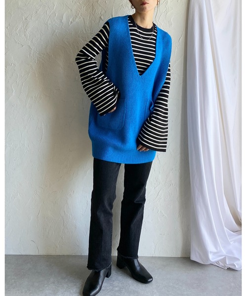 セットアップ トップス パンツ ベルスリーブ 長袖 韓国 SALE ベルスリーブトップス&プリーツヘムタイトスカートセットアップ