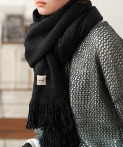 フリンジマフラー Modish Tender Muffler/TATIANA flaner（フラネ）の「Natural fringe muffler / ナチュラル