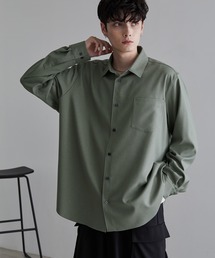 【ZOZO限定】メランジツイルストレッチルーズレギュラーカラーL/Sシャツ/セットアップ対応