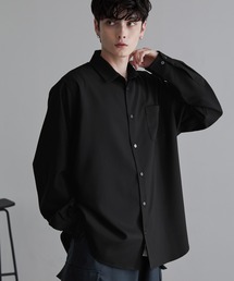 【ZOZO限定】メランジツイルストレッチルーズレギュラーカラーL/Sシャツ/セットアップ対応