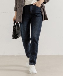 DAY CLOSET | レディース 裏起毛スリムテーパードハイウエストデニムパンツ(デニムパンツ)