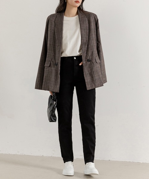 DAY CLOSET（デイ クローゼット）の「【大きいサイズ有】冬勝つあったか裏起毛。スリムテーパードハイウエストデニムパンツ レディース（デニムパンツ・レディース・インディゴブルー/ブラック系その他/ブラック・M/2XL/XL/L/S）」の14枚目の写真