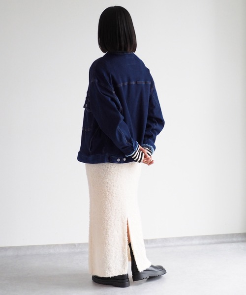 cepo（セポ）の「リボンヤーンニットスカート（スカート・レディース・グレー/オフホワイト・M）」の12枚目の写真