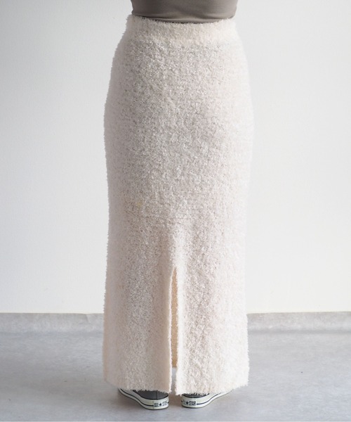 cepo（セポ）の「リボンヤーンニットスカート（スカート・レディース・グレー/オフホワイト・M）」の15枚目の写真