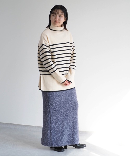 cepo（セポ）の「リボンヤーンニットスカート（スカート・レディース・グレー/オフホワイト・M）」の20枚目の写真