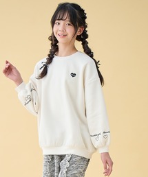 Amourire girl（アムリールガール）の「リボン刺繍 裏起毛BIGプルオーバー(130cm～160cm)（スウェット・キッズ）」