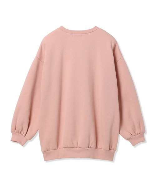 Amourire girl（アムリールガール）の「リボン刺繍 裏起毛BIGプルオーバー(130cm～160cm)（スウェット・キッズ・ブラック/オフホワイト/サックスブルー/ピンク・140cm/130cm/150cm/160cm）」の19枚目の写真