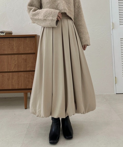 apres jour clair（アプレジュールクレア）の「【apres jour clair】バルーンスカート【ZOZOTOWN限定アイテム】（スカート・レディース・ブラック/グレイッシュベージュ/ベージュ・フリー/X-LARGE）」の2枚目の写真