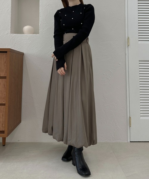 apres jour clair（アプレジュールクレア）の「【apres jour clair】バルーンスカート【ZOZOTOWN限定アイテム】（スカート・レディース・ブラック/グレイッシュベージュ/ベージュ・フリー/X-LARGE）」の18枚目の写真