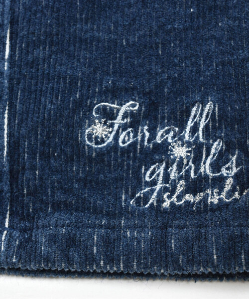 SLAP SLIP（スラップスリップ）の「【お揃い】ハートチャーム付きデニムコールテン台形スカート(90~130cm)（デニムスカート・キッズ・ネイビー/ブルー・110cm/100cm/130cm/120cm/90cm）」の13枚目の写真