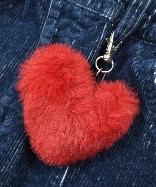 SLAP SLIP（スラップスリップ）の「【お揃い】ハートチャーム付きデニムコールテン台形スカート(90~130cm)（デニムスカート・キッズ・ネイビー/ブルー・110cm/100cm/130cm/120cm/90cm）」の16枚目の写真