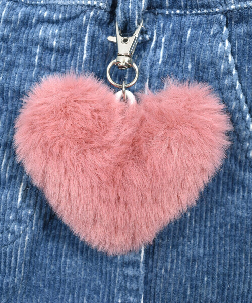 SLAP SLIP（スラップスリップ）の「【お揃い】ハートチャーム付きデニムコールテン台形スカート(90~130cm)（デニムスカート・キッズ・ネイビー/ブルー・110cm/100cm/130cm/120cm/90cm）」の21枚目の写真