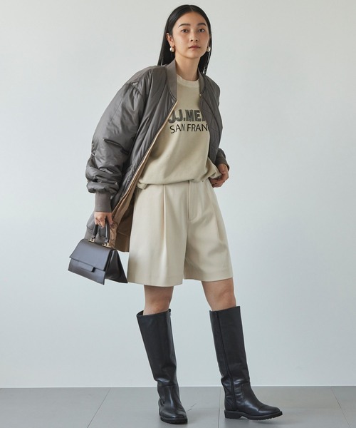 BABYLONE(バビロン)の「ウールチノショートパンツ(チノパンツ・レディース・ブラック/アイボリー・36inch/38inch)」の3枚目の写真
