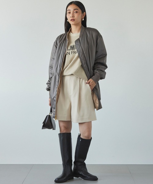 BABYLONE(バビロン)の「ウールチノショートパンツ(チノパンツ・レディース・ブラック/アイボリー・36inch/38inch)」の4枚目の写真