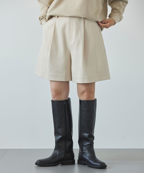 BABYLONE(バビロン)の「ウールチノショートパンツ(チノパンツ・レディース・ブラック/アイボリー・36inch/38inch)」の6枚目の写真