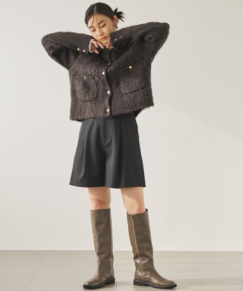 BABYLONE(バビロン)の「ウールチノショートパンツ(チノパンツ・レディース・ブラック/アイボリー・36inch/38inch)」の9枚目の写真