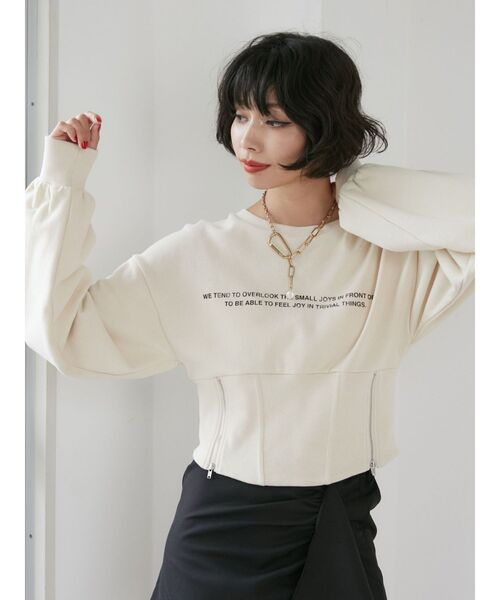 jouetie(ジュエティ)の「コルセットプルオーバー(スウェット・レディース・レッド/ブラック/アイボリー・MEDIUM)」の5枚目の写真