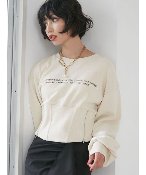 jouetie(ジュエティ)の「コルセットプルオーバー(スウェット・レディース・レッド/ブラック/アイボリー・MEDIUM)」の6枚目の写真