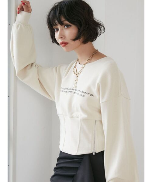 jouetie(ジュエティ)の「コルセットプルオーバー(スウェット・レディース・レッド/ブラック/アイボリー・MEDIUM)」の7枚目の写真