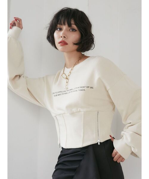 jouetie(ジュエティ)の「コルセットプルオーバー(スウェット・レディース・レッド/ブラック/アイボリー・MEDIUM)」の8枚目の写真