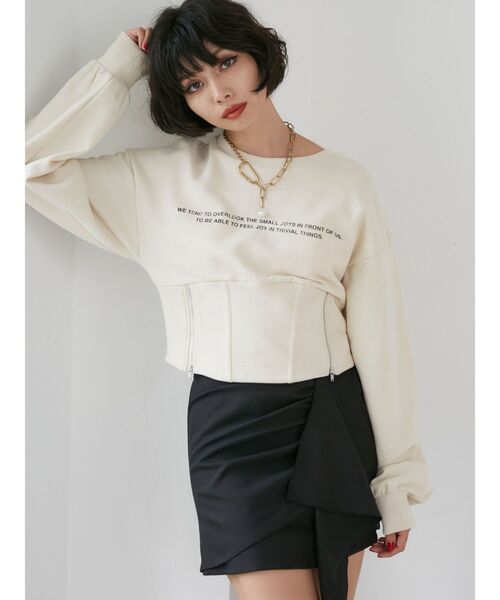 jouetie(ジュエティ)の「コルセットプルオーバー(スウェット・レディース・レッド/ブラック/アイボリー・MEDIUM)」の9枚目の写真