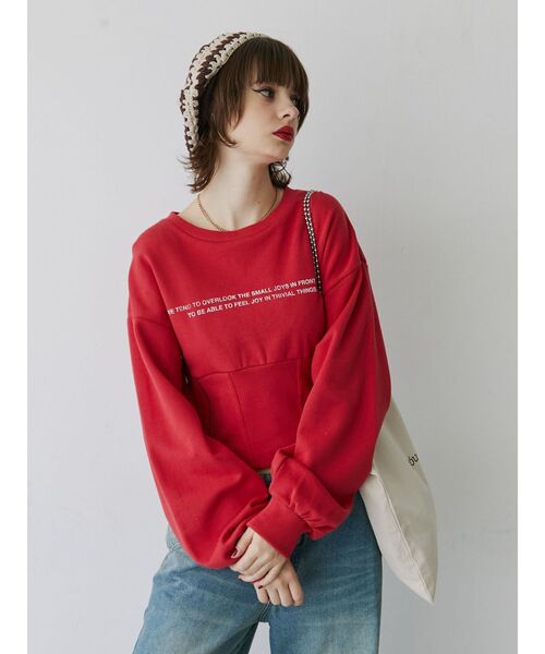 jouetie(ジュエティ)の「コルセットプルオーバー(スウェット・レディース・レッド/ブラック/アイボリー・MEDIUM)」の10枚目の写真