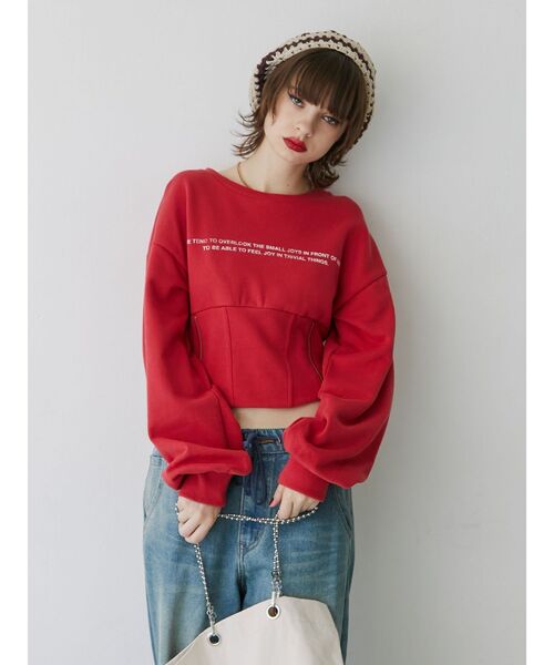 jouetie(ジュエティ)の「コルセットプルオーバー(スウェット・レディース・レッド/ブラック/アイボリー・MEDIUM)」の13枚目の写真