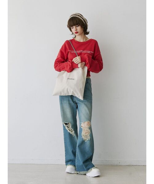 jouetie(ジュエティ)の「コルセットプルオーバー(スウェット・レディース・レッド/ブラック/アイボリー・MEDIUM)」の14枚目の写真