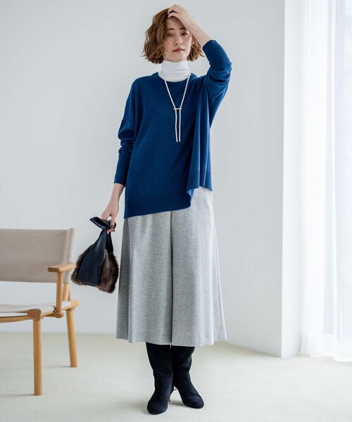 23区(ニジュウサンク)の「【洗える】レイヤードタートル カットソー(Tシャツ/カットソー・レディース・ホワイト系/ベージュ系/ブラック系・44/48/46)」の12枚目の写真